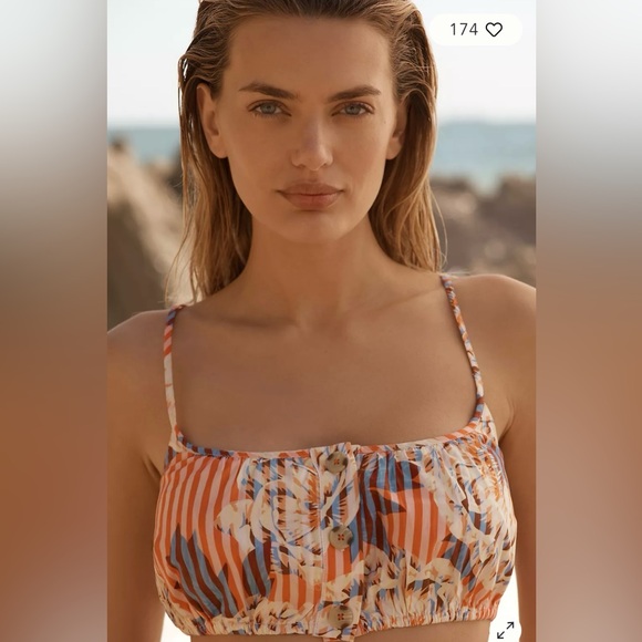 By Anthropologie Button-Front Cropped Tank - Picture 2 of 3